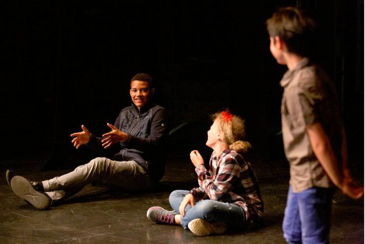 Young people on stage