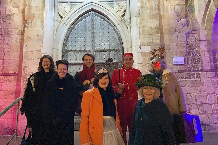 A group of writers and performers at Christmas Market